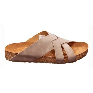 Haflinger‎ Women's Bo Perla Gray Suede Leather Comfort Criss Cross Sandals Sz 10
